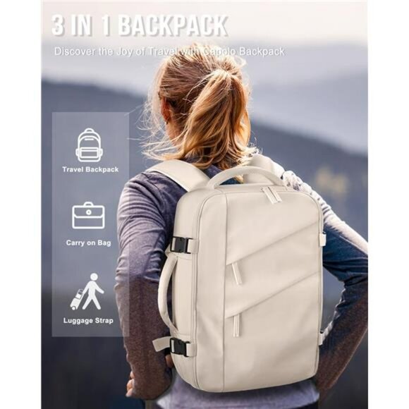 TSA approved travel laptop backpack personal item carry on bag for women men bei - Picture 3 of 7